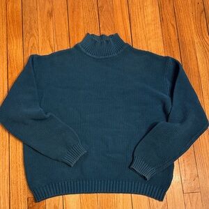 Liz Claiborne Cotton Sweater Women’s Blue Knit Pullover XL